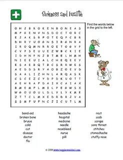 Health and Illness Word Search