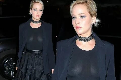 Jennifer Lawrence flashes her nipples in transparent top Mir