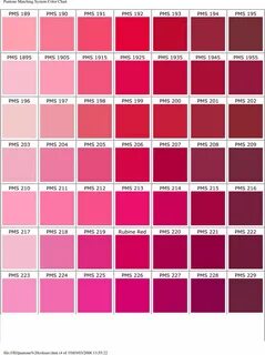 pms-color-chart-4 Pantone color chart, Color palette pink, P