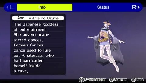 Ame No Uzume Shin Megami Tensei Persona 4 Golden Wiki Guide 