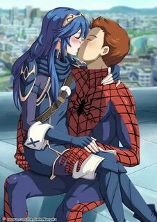 Commission Loverlasyspunk - Spiderman x Lucina kiss by The-D