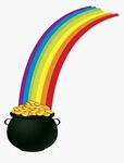 Pot Of Gold Rainbow Clipart , Png Download - Rainbow Pot Of 