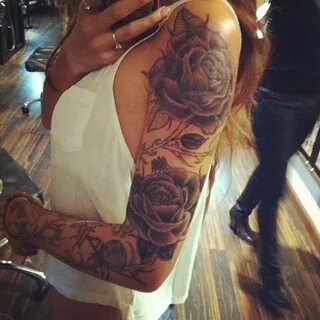65 Trendy Roses Shoulder Tattoos
