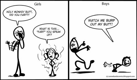 Boys and girls farting