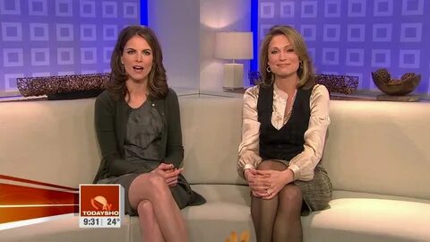 amy robach - cream satin blouse & black vest 