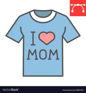 I love mom t-shirt color line icon clothes and vector image on VectorStock.
