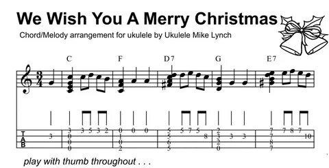 WE WISH YOU A MERRY CHRISTMAS - Chord/Melody arrangement by 