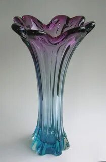 Antique Murano Glass Vase Tall Vintage Murano Glass Sommerso