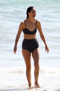 rose byrne spotted in a high-wasted bikini while enjoying a 