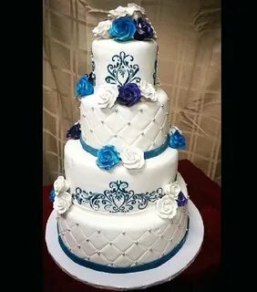 royal blue quinceanera decorations 4 tier wedding cakes roya