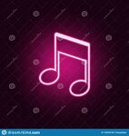 Musical Note Icon. Elements of Web in Neon Style Icons. Simp