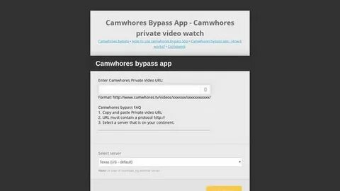 Camwhores.tv private video bypasser 🔥 Camwhores bypass bot p