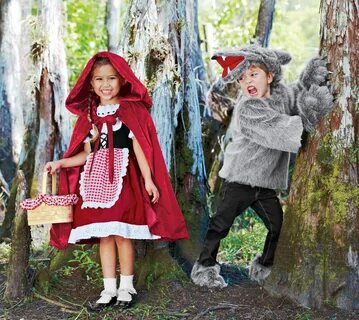 Red riding hood and the wolf Halloween costumes Sister hallo