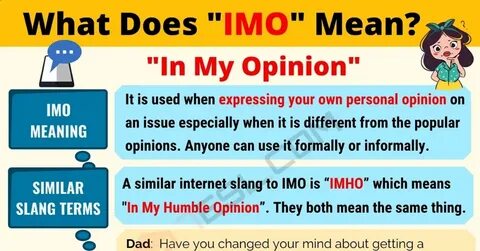 IMO Meaning: What Does IMO Mean? Text Conversation Examples 