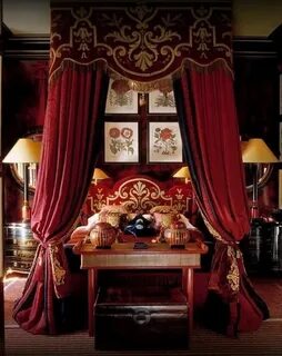 15 красных спален Canopy bedroom sets, Canopy bed, Curtain d