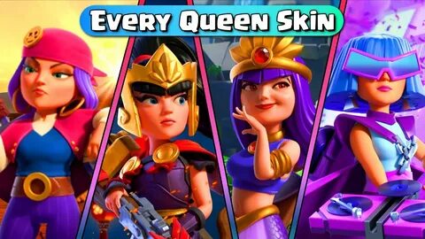 Every Archer Queen Skin & All Animations - Clash Of Clans - 