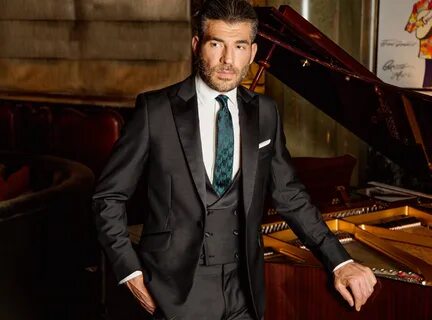 designer black tie suits - Wonvo