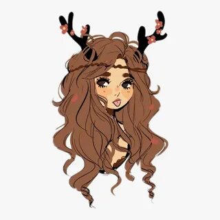 Cartoon Girl With Brown Hair - Cute Aesthetic Girl Drawing, 