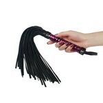 Whip Me Baby Leather Whip-Purple/Black - SEXSTORES