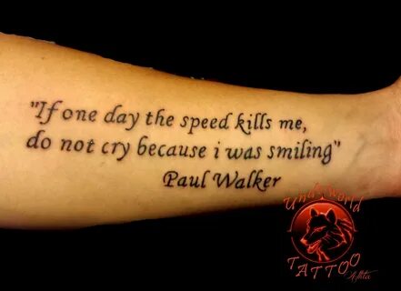 RIP Paul Walker #PaulWalker #tattoo Paul walker tattoo, Paul