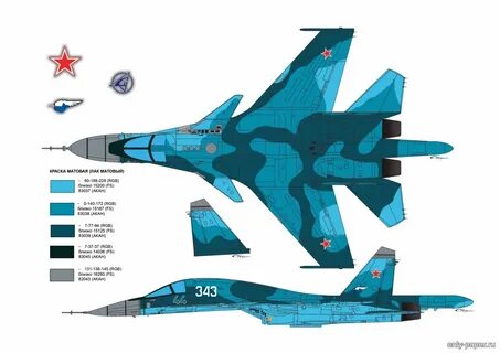 Истребитель-бомбардировщик Су-34 (изделие Т-10В) - Модели из