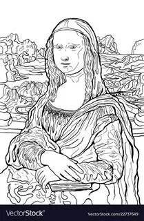 Leonardo da vincis painting mona lisa black Vector Image