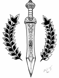 Roman gladius sword Греческая татуировка, Татуировка в виде 