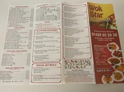Menu at Wok Star fast food, Haslemere, 89 Wey Hill