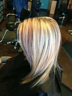 Blonde highlights with burgundy lowlights done by Karli Yelp