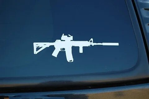 AR15 M4 Gun Sticker Vinyl shopping Decal Color Assault Ri Ch