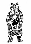 Outline Tribal Bear Paw Tattoo Designs - Bead Pattern (Free)