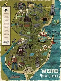 Amazon.com: Weird NJ State Map Poster: Posters & Prints Stat