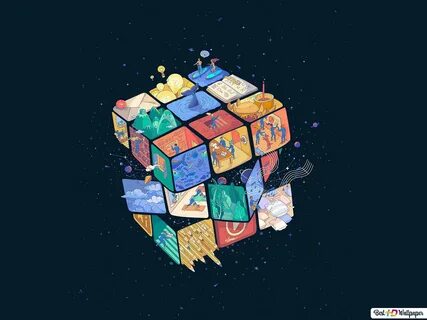 Artistic rubik's cube HD wallpaper download