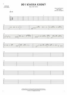 Do I Wanna Know? - Tablature for guitar - melody line PlayYo