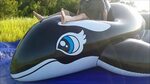 Riding the Inflatable World 5 Meter Whale in Slow Motion : I