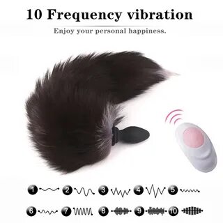 Sex Toy Fox Tail Anal Plug Vibrator Wireless Remote Vibratin