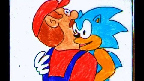 Sonic Kisses Mario (with music) meme gif - YouTube