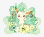 70 Images About Eevee - Leafeon With Flower Transparent PNG 