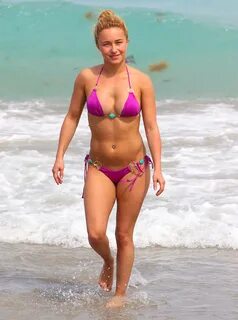 Hayden Panettiere - Wearing a bikini on the beach in Miami -