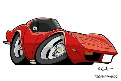 Corvette Cartoon car drawing, Cool car drawings, Car animati