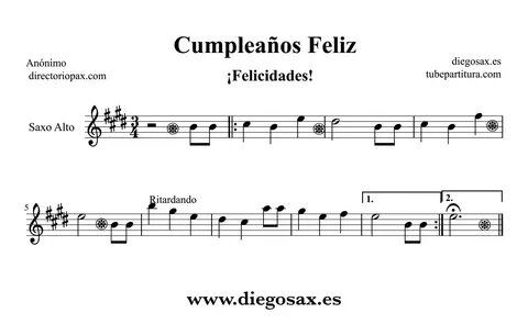 tubescore: Happy Birthday to You Sheet Music for flute, viol