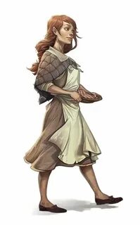 Female Human Servant Commoner - Pathfinder PFRPG DND D&D 3.5