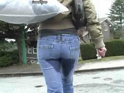 Ineed2pee female desperation - wetting tight jeans and spand