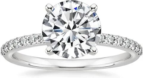 Genuine 1ct Round Cut Moissanite Diamond Engagement Ring sal