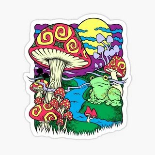 Rainbow Shrooms Art Stoner Sticker Mushroom Tie-Dye Sticker 