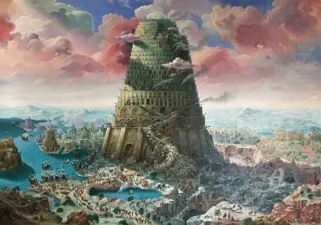 The Tower Of Babel (Big) ., Painting by Alexander Mikhalchyk Artmajeur