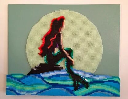 The Little Mermaid - Glow in the Dark, Perler Bead Pixel Art