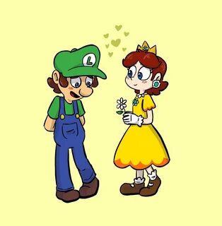 Luigi and daisy kiss Daisy, the flower of love blooms Luigix