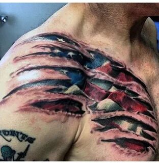 Pin by Jeannie Blevins on Tattoos Ripped skin tattoo, Flag t