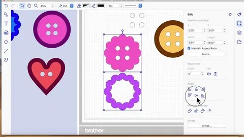 brother scan n cut tutorials making buttons - YouTube